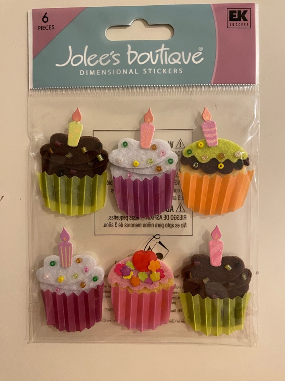 NWT Jolee's Boutique  Cupcake / Party / Birthday Scrapbooking Stickers